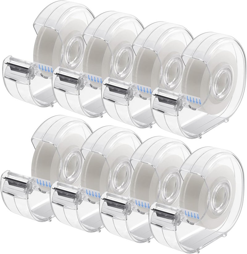 ALSISK Transparent Tape with Dispenser and Refills,Clear Tape for Home,School and Office Supplies,0.7x1000 Inch, 8 Pack - Image 1